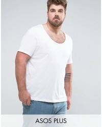 Asos Plus T Shirt With Deep Scoop Neck In White