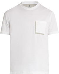 Brunello Cucinelli Pocket Detail Cotton Jersey T Shirt