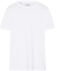 Opening Ceremony Pointelle Trimmed Cotton Jersey T Shirt White