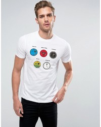 Paul Smith Ps By T Shirt World Clocks Slim Fit In White
