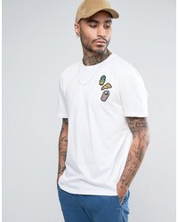 Asos Relaxed T Shirt With Chest Badges