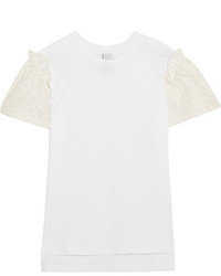 Mother of Pearl Rex Fil Coup Paneled Cotton Jersey T Shirt White