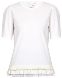 Muveil Ruffle Trimmed Cotton T Shirt