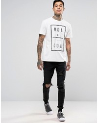Volcom Saturday T Shirt In White Paint