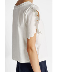 See by Chloe See By Chlo Cotton T Shirt With Scallop Detail