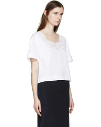 See by Chloe See By Chlo White Broderie Anglaise T Shirt
