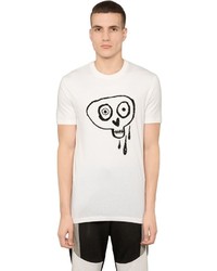 Markus Lupfer Sequined Skull Cotton Jersey T Shirt