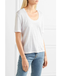 Frame Slub Linen T Shirt White