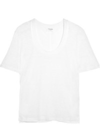 Frame Slub Linen T Shirt White