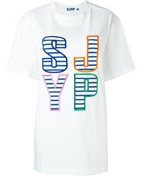 SteveJ & YoniP Steve J Yoni P Embroidered Logo Long T Shirt