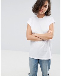 Asos T Shirt In Boyfriend Fit With Roll Sleeve