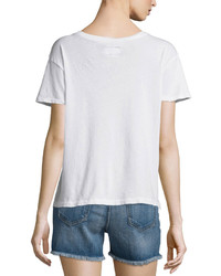 Current/Elliott The Freshman Short Sleeve Tee Sugar Flying Dove