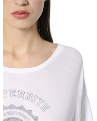 Saint Laurent Universite Crest Cotton Jersey T Shirt