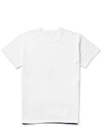 VISVIM Velvet Panelled Cotton Jersey T Shirt