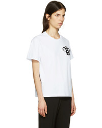 Emilio Pucci White Embroidered Logo T Shirt