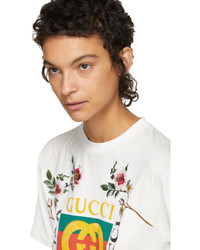Gucci White Floral Logo T Shirt