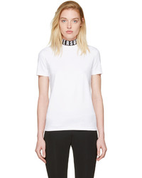 Versus White Logo Collar T Shirt