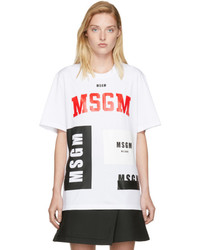 MSGM White Multi Logo T Shirt