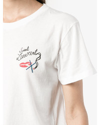 Saint Laurent White No Smoking T Shirt