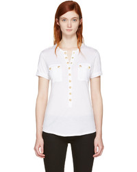 Balmain White Pockets T Shirt