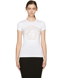 Versace White Studded Medusa T Shirt