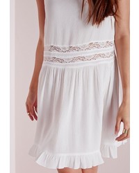 Missguided Lace Waist Insert Cami Dress White