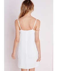 Missguided Light Weight Crepe Cami Dress Strap Detail White