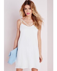 Missguided Light Weight Crepe Cami Dress Strap Detail White