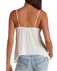 Charlotte Russe Flower Chain Cropped Trapeze Tank Top