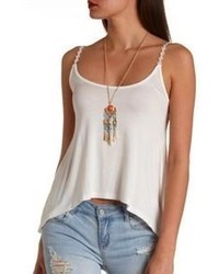 Charlotte Russe Flower Chain Cropped Trapeze Tank Top