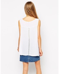 Brave Soul Crepe Tank With Embroiderey