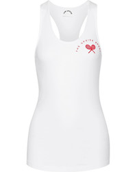 The Upside Golden Slam Flocked Ribbed Stretch Cotton Tank White