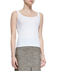 The Row Kim Ribbed Jersey Tank Top White