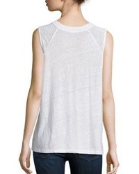 Monrow Lace Up Linen Tank Top