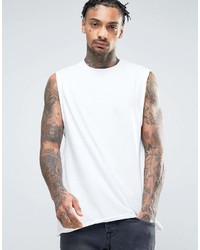 Asos Longline Sleeveless T Shirt With Dropped Armhole