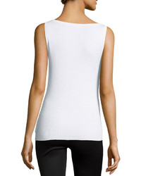 Michl Kors Collection Scoop Neck Tank Top White