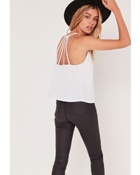 Missguided Harness Back Cami Top White