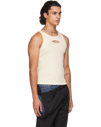 Dion Lee Off White Muscle Interlock Tank Top