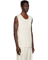 Lemaire Off White Ribbed Tank Top