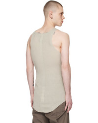 Rick Owens Off White Ribbed Tank Top