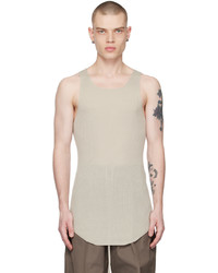 Rick Owens Off White Ribbed Tank Top
