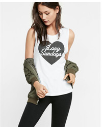 Express One Eleven Lazy Sunday Crew Neck Muscle Tank