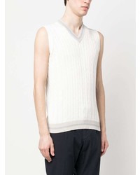 Eleventy Riibbed Knit Cotton Vest