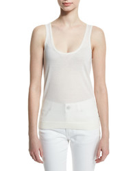 Tom Ford Scoop Neck Cashmere Tank White