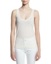 Tom Ford Scoop Neck Cashmere Tank White