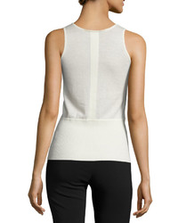 Yigal Azrouel Scoop Neck Fitted Tank Top Ivory
