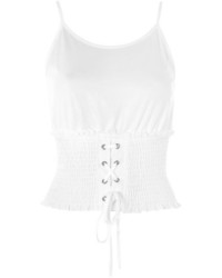 Topshop Shirred Corset Camisole Top