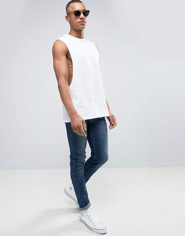 Longline Sleeveless With Extreme Dropped Armhole Tank Top