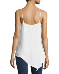 Laundry by Shelli Segal Solid Crepe Slip Tank White