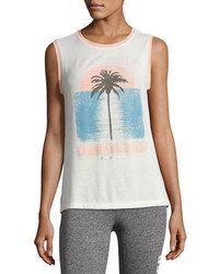 Spiritual Gangster Sunkissed Palm Chakra Muscle Tank White